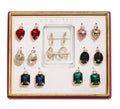 Unwritten Multi-Color Glass Mix and Match Hoop Earring Set - Gold