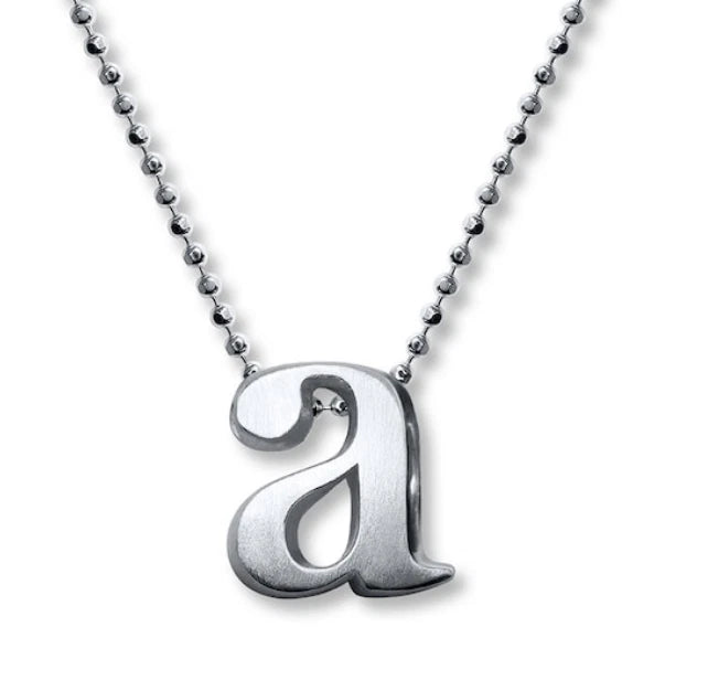 Little Letter by Alex Woo Initial Pendant Necklace Sterling Silver, a