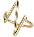 Heartbeat Ring in Sterling Silver or 14K Gold-Plated Sterling Silver - Gold Over