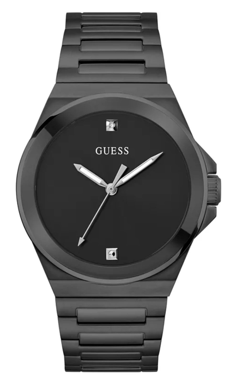 Guess Men's Analog Black Stainless Steel Watch 44mm - Black No Box