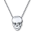 Alex Woo Love Skull Beaded Pendant Necklace, Sterling Silver