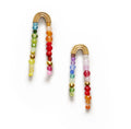 Anni Lu Double Rainbow Mixed Stone Drop Earrings in 18K Gold Plated