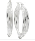 Triple Band Hoop Earrings in Sterling Silver