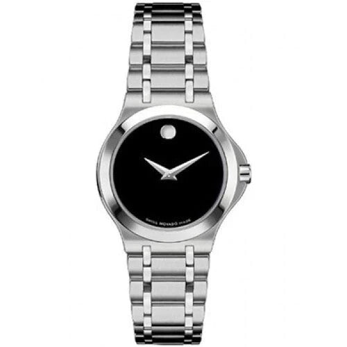 Movado Portfolio Black Dial Stainless Steel Swiss Quartz Women's Watch 0606277