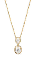 Nadri Oval Halo Drop Necklace in 18K Gold Plated or Rhodium Plated