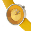 Crayo Button Women's Watch with Day and Date Display - Yellow