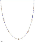 Cultured Freshwater Pearl (4mm) & Enamel Bead Collar Necklace in 18k Gold-Plated