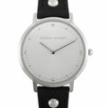 Rebecca Minkoff Major Silver-Tone Black Strap Watch 2200320 No Box