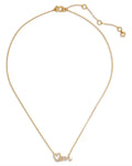 Kate Spade New York Love You, Mom Pendant Necklace (Clear/Gold) Necklace