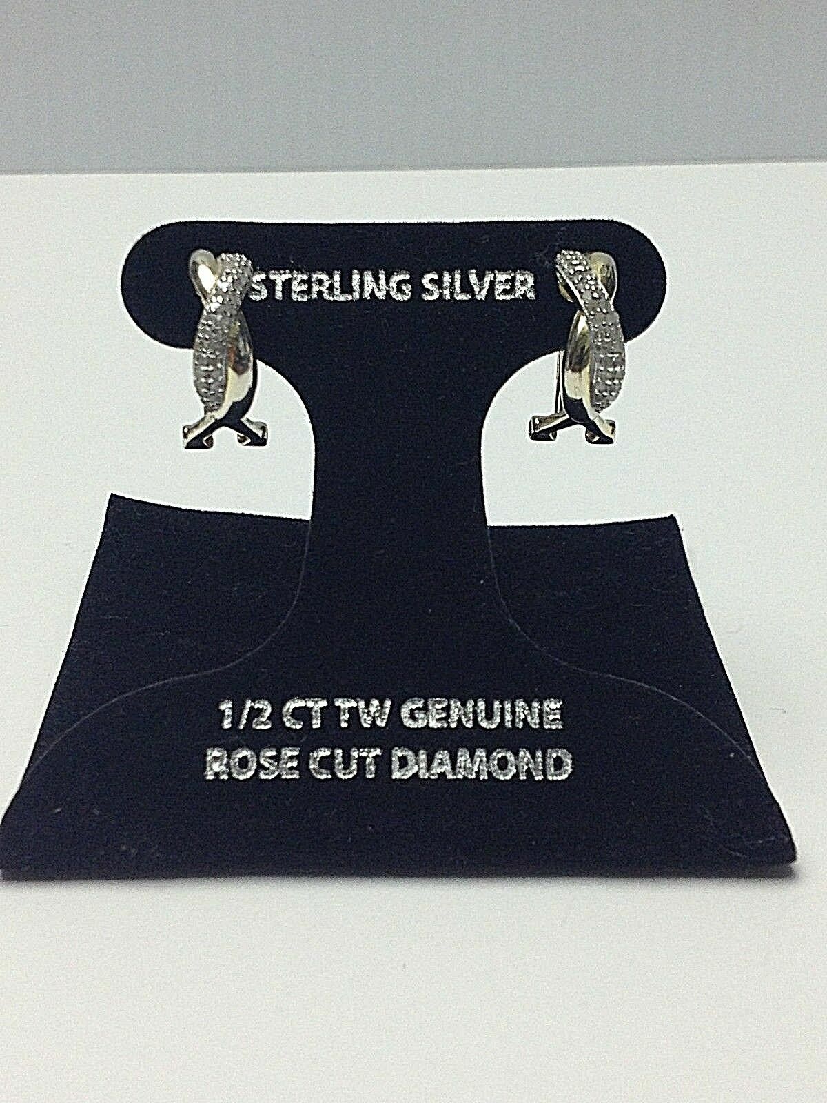 Victoria Townsend 1/2 CT Diamond Huggie Twist Earrings Sterling Silver