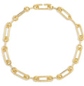 Aqua Lacey Chain Collar Necklace in 18K Gold Plated Sterling Silver, 16 - 100% E