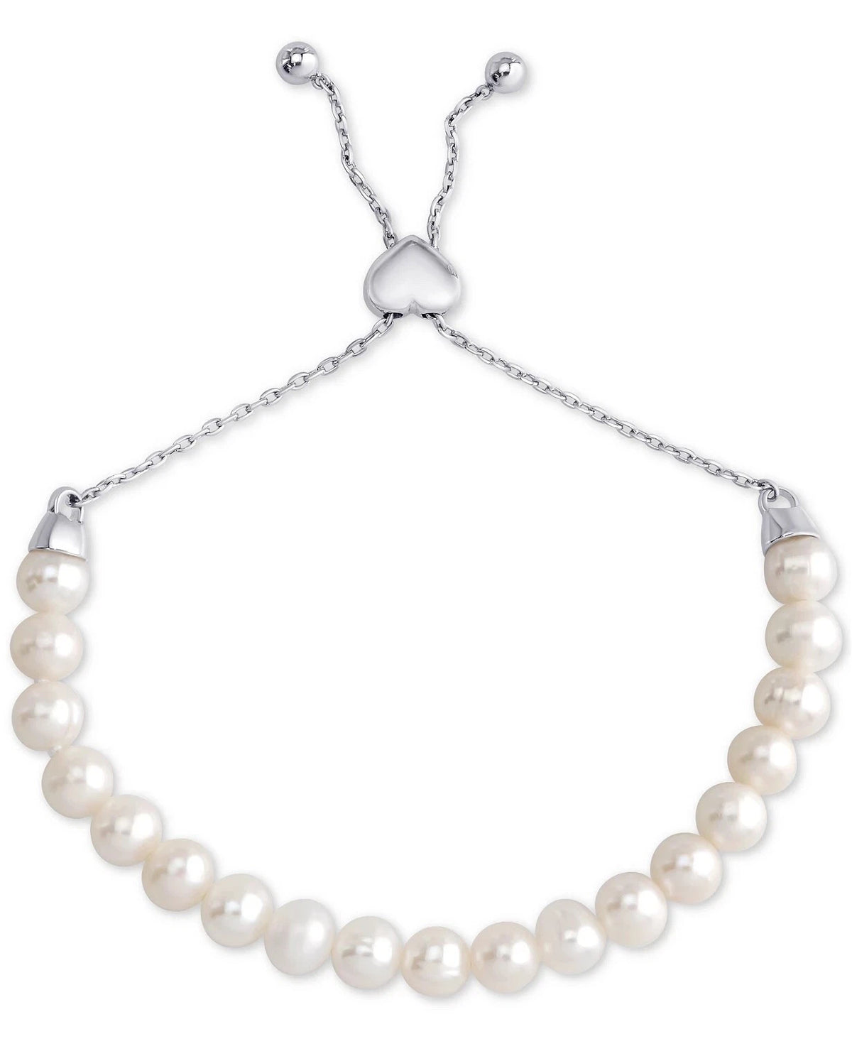 Freshwater Pearl (6-1/2mm) Bolo Bracelet in Sterling Silver