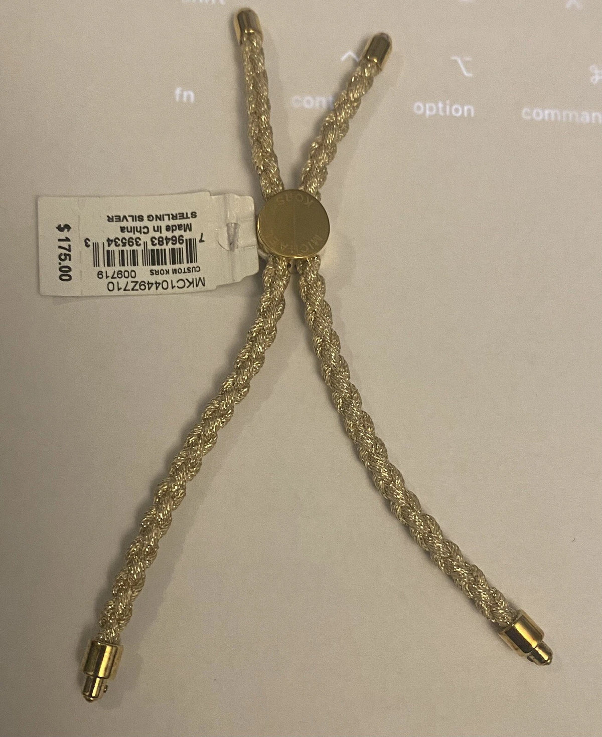 Michael Kors Women's Custom Kors Sterling Silver Cord Bracelet $175