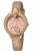 Roberto Cavalli By Franck Muller Women Rose Calfskin Strap Watch, 34mm