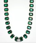 Aqua X Wicked Green Stone Statement Necklace 14K Gold Plated 16-18 - Exclusive