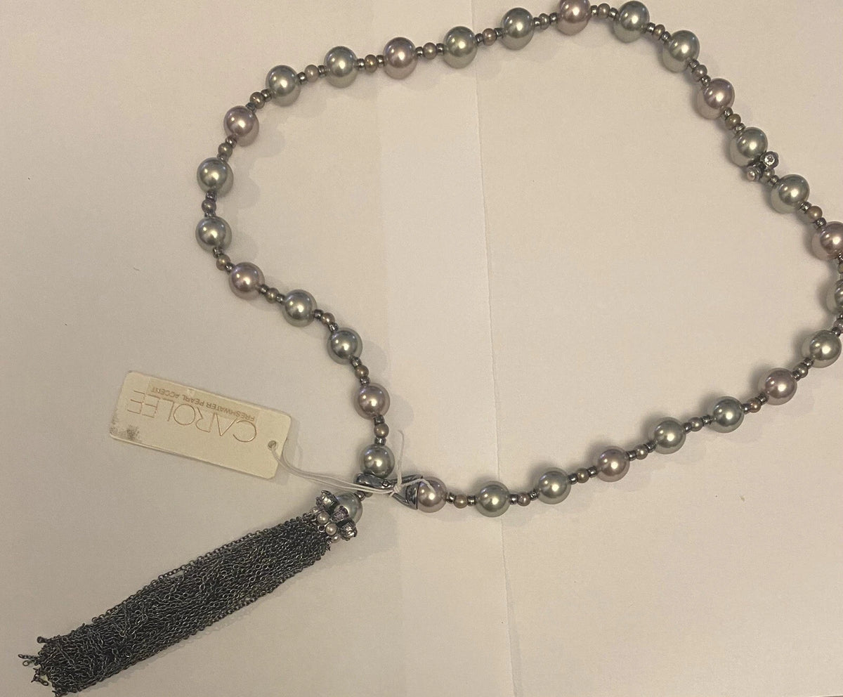 Carolee Fresh Water Pearl Accent Necklace Grey