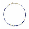 Anni Lu Azzurrro Beaded Necklace in 18K Gold Plated, 14.5