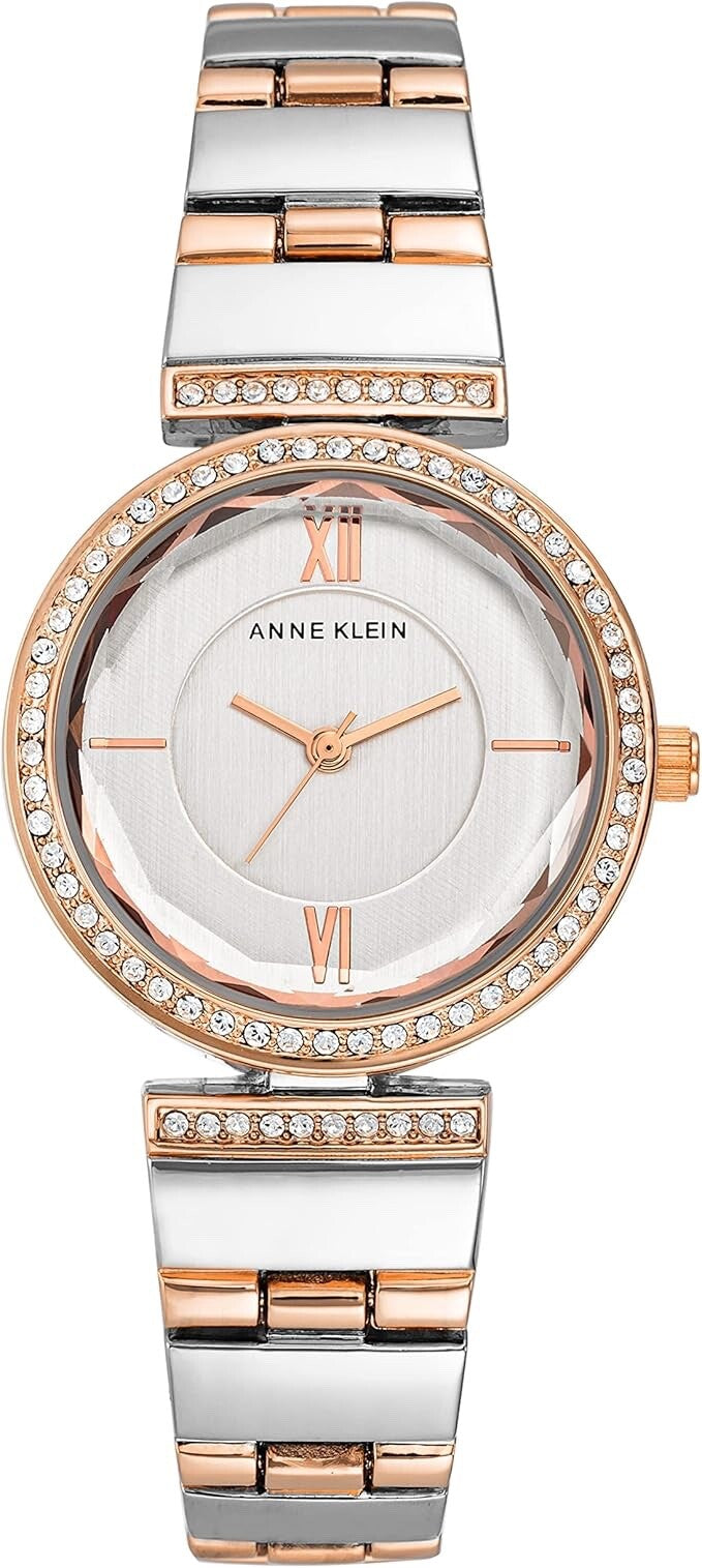 Anne Klein Women's Premium Crystal Accented Bracelet Watch AK/3903SVRT No Box