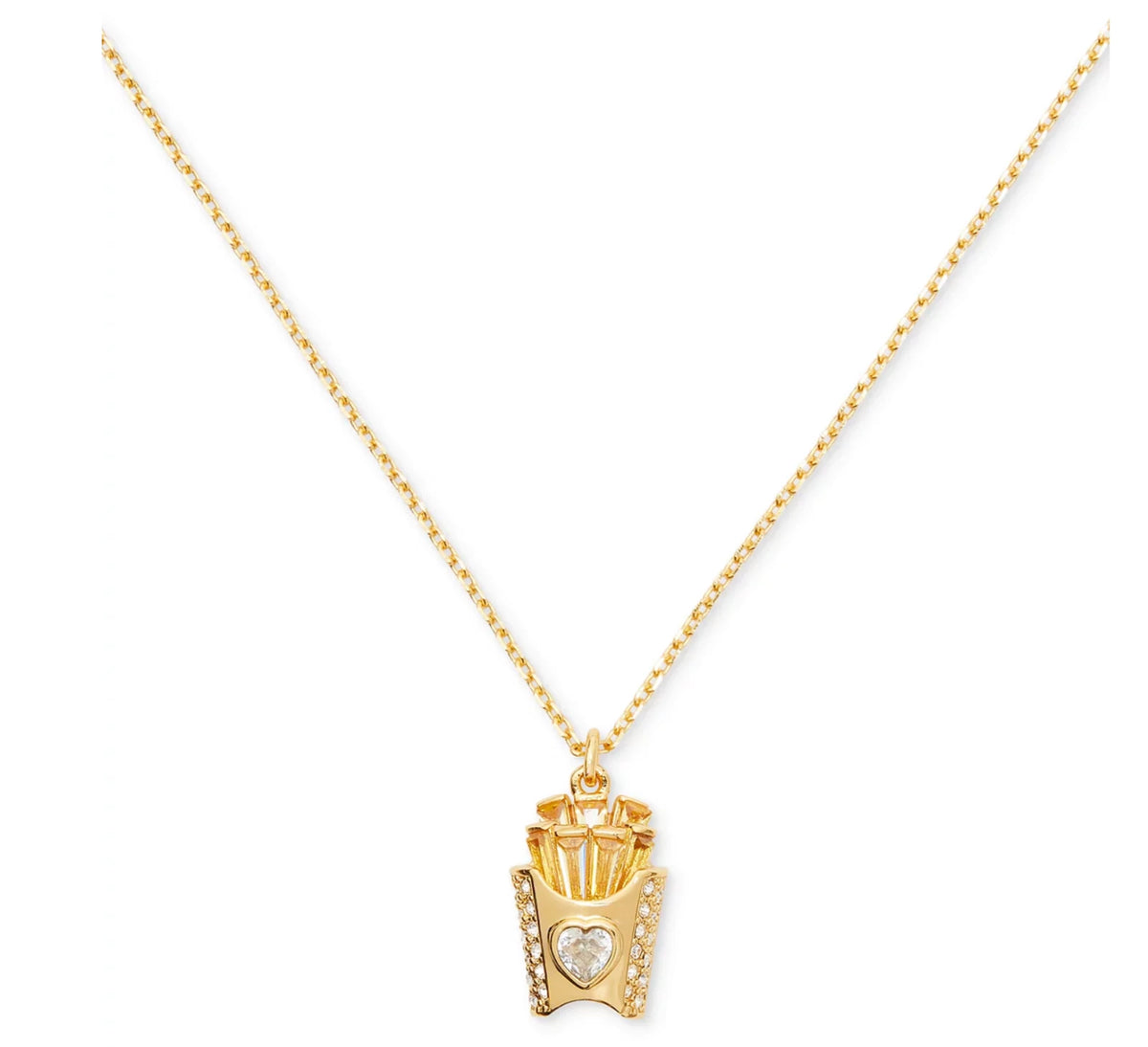 Kate Spade French Fries Mini Pendant Necklace Gold-Tone