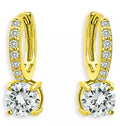 Aqua Cubic Zirconia Huggie Hoop Earrings - Exclusive