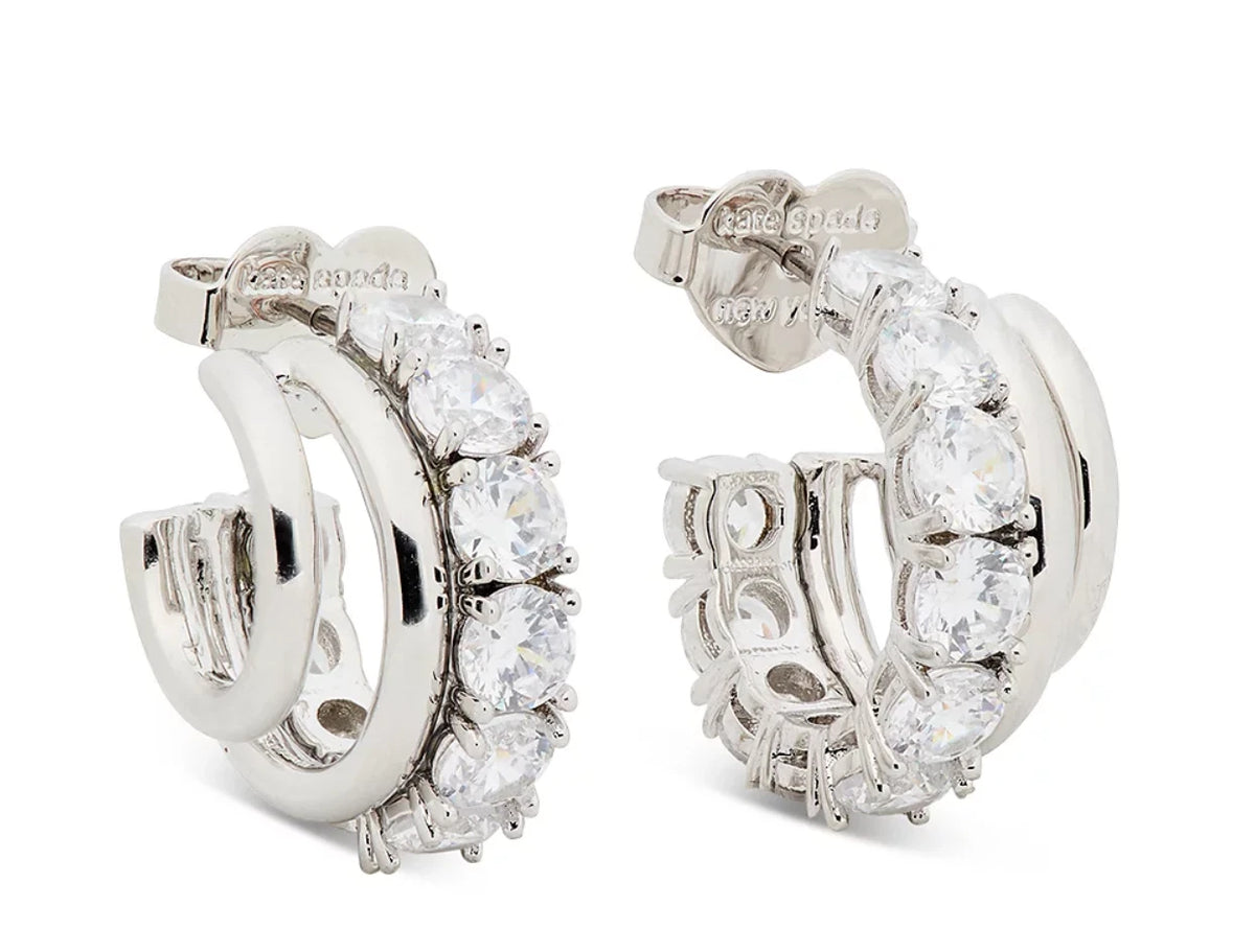 Kate Spade Hint of Shimmer Stacked Huggies Earrings