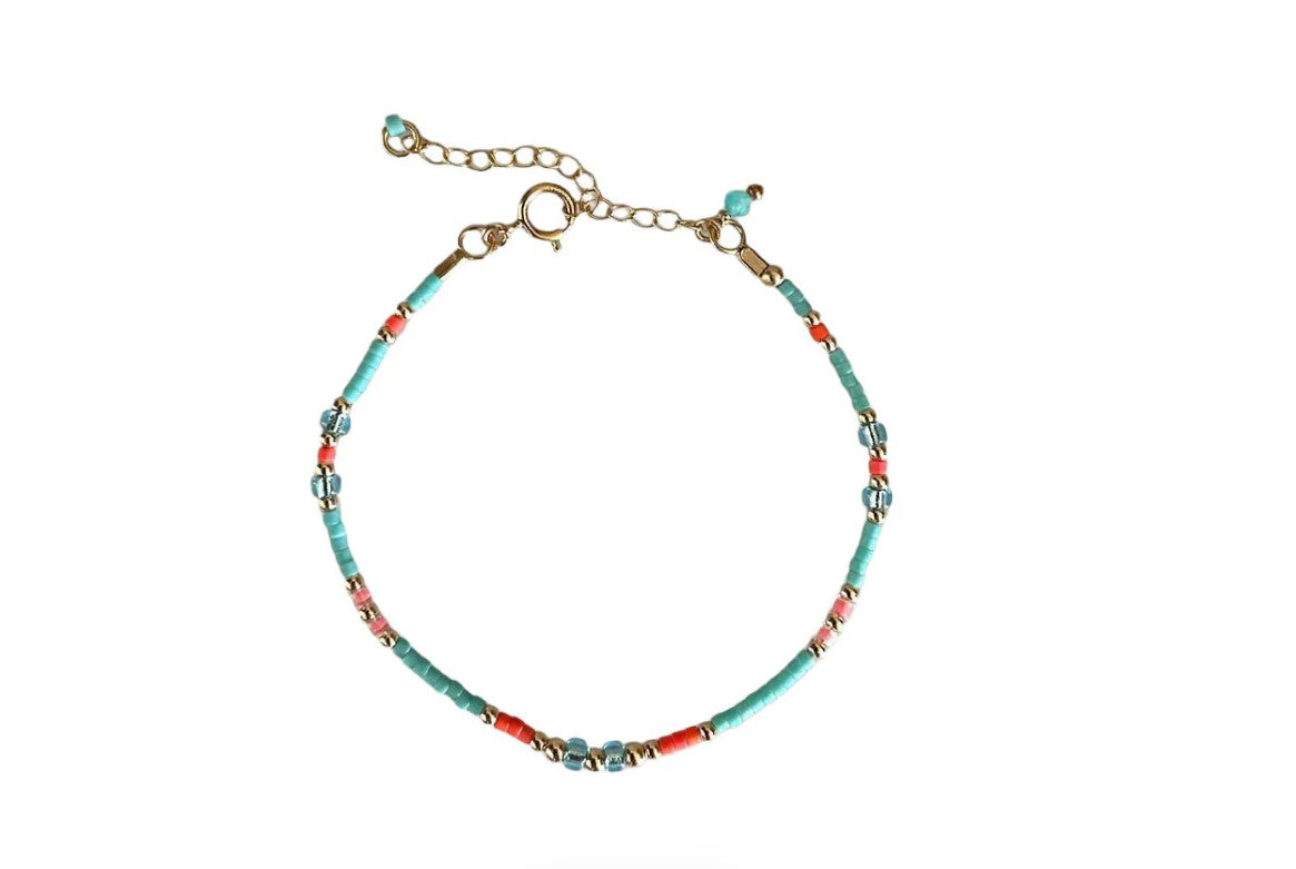 Aqua Candy Multicolor Amazonite Bracelet 14K Gold Filled Beads