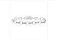 Bridge Diamond Heart Link Bracelet Sterling Silver
