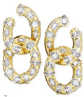 Swarovski Gold-Tone Crystal Bezel Interlocking Hoop Drop Earrings
