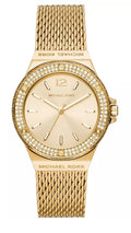 Michael Kors Women's Lennox Three-Hand Gold-Tone Stainless Steel Bracelet Mesh