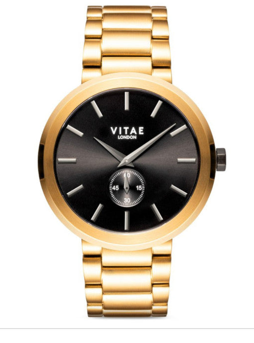 Vitae London Men's Elmington Gold-Tone Stainless Steel Bracelet Watch 44mm