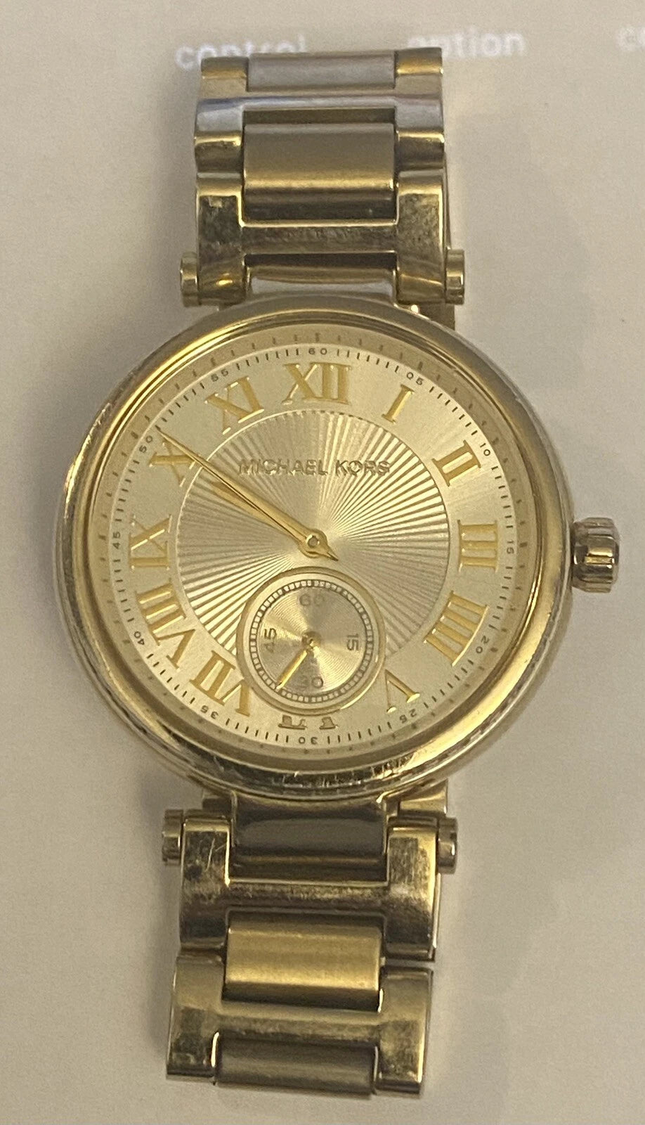 MICHAEL KORS SKYLAR CHAMPAGNE DIAL GOLD-TONE LADIES WATCH MK5867 NO BOX