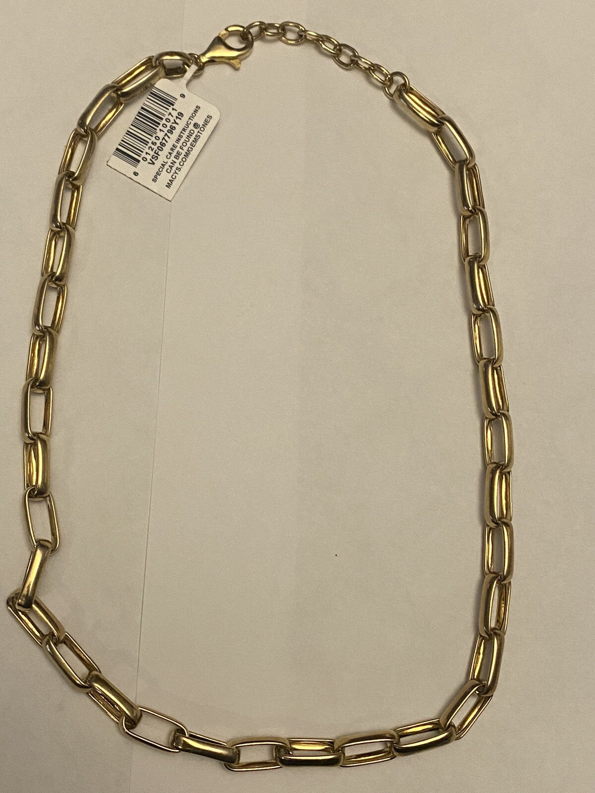 Paperclip Link 19" Chain Necklace in 18k Gold-Plated 925 Sterling Silver