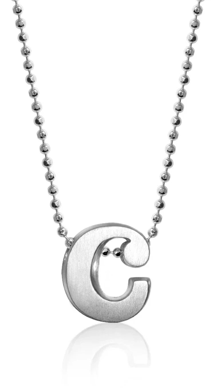 Little Letter by Alex Woo Initial Pendant Necklace Sterling Silver, C