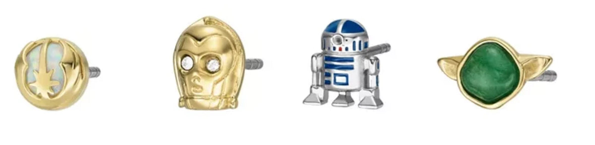 Fossil Star Wars Two-Tone Stainless Steel Stud Earrings Set - Gold Tone