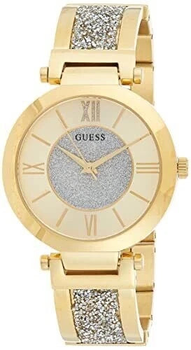 Guess Women Watch with Crystals by Swarovski W1288L2 Gold Dial 36mm No Box